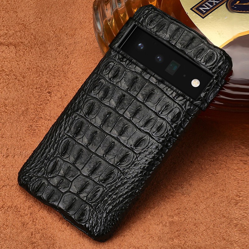 Genuine Crocodile Leather Case Google Pixel 9 10 Pro XL 3D Alligator Skin Cover gallery