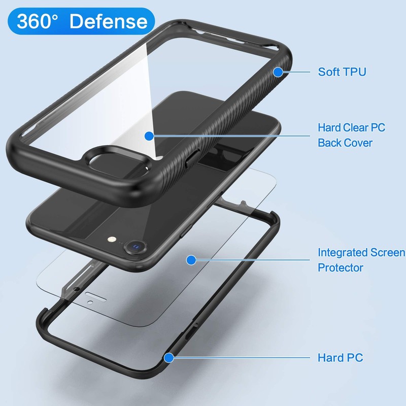 IDweel for iPhone SE 2020 Case,for 8 & 7 & 2022 4.7 Inch, Black gallery