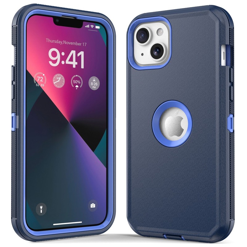 For iPhone 13 Rugged Case Shockproof Phone Cover 3in1 Layers / Screen Protector gallery