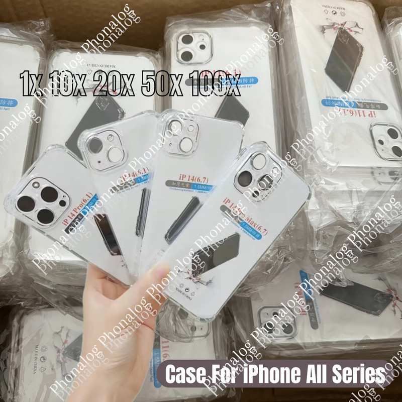 For iPhone 15 14 13 12 11 XR XS X Soft Silicone Clear Cover Shockproof Case Lot