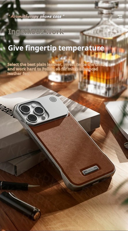 Luxury Aromatherapy Magnetic Leather Case For iPhone 16-17 Pro Max MagSafe Case gallery