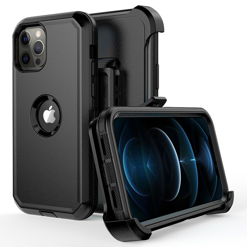 For iPhone 12 Pro Max 11 XR Shockproof Case Rugged Hard Cover+Belt Clip Holster