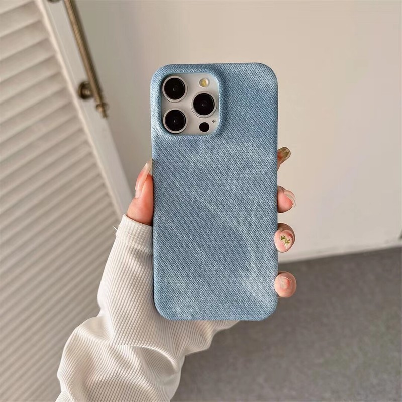 Autumn Denim Fabric Phone Case For iPhone 16 /15/ 14 /13/ 12/ 11 Pro Max gallery