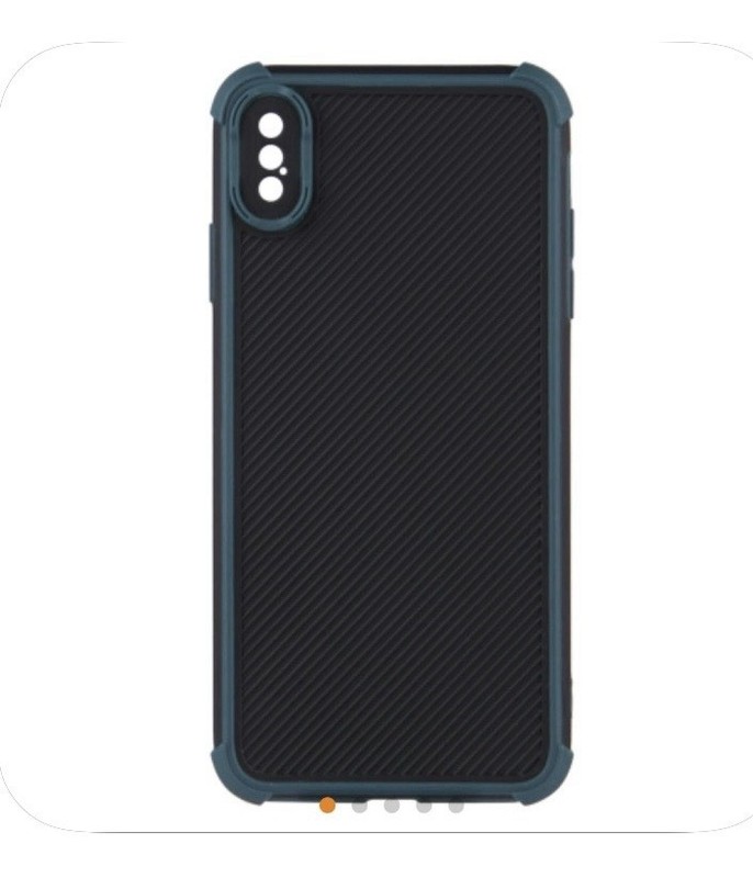 iPhone XS Max Textured Black/Green Border Case