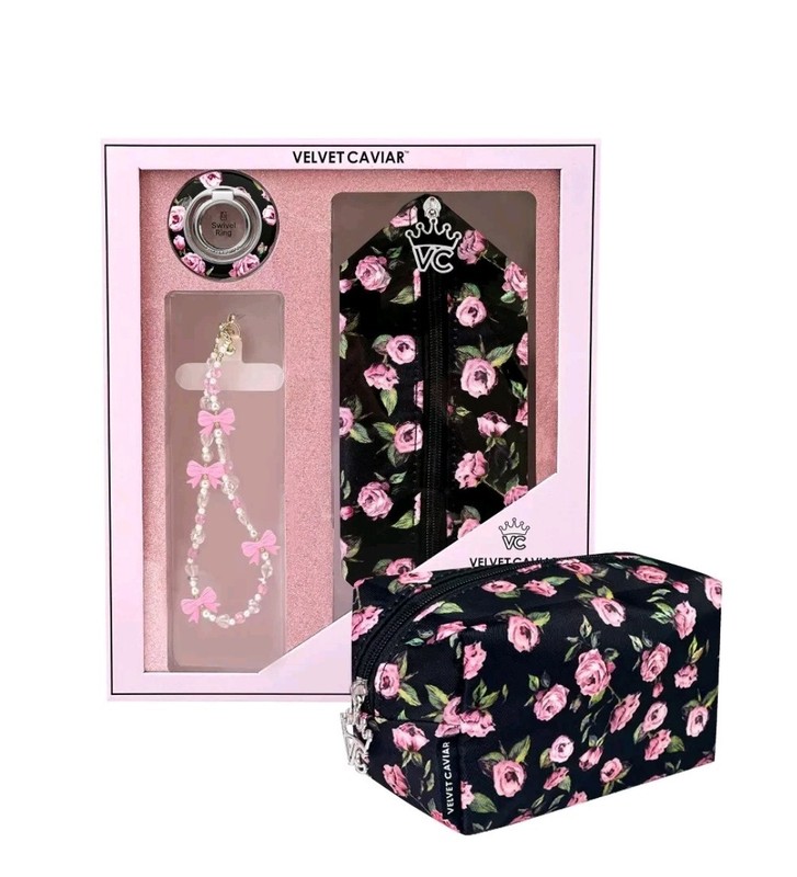 Velvet Caviar Floral Gift Set iPhone Case, Grip Ring, Charm & Pouch – NEW