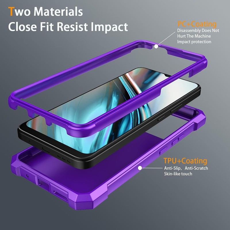 Compatible with Blu View 5 Case with Tempered Glass Screen Protector Silicone... gallery