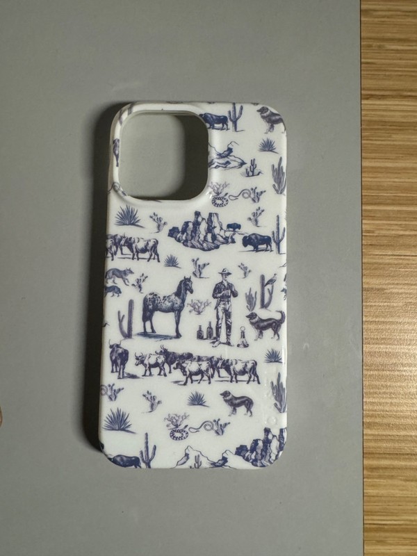 New CASELY iPhone 13 Pro W/ MagSafe Phone Case – Western Blue & White Coastal