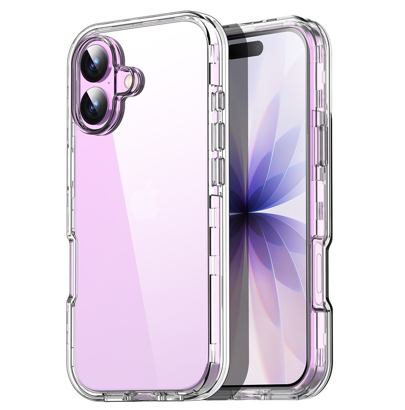 For iPhone 16 Clear Case – Shockproof, Heavy-Duty 3-Layer Defender Cover (ONLY)