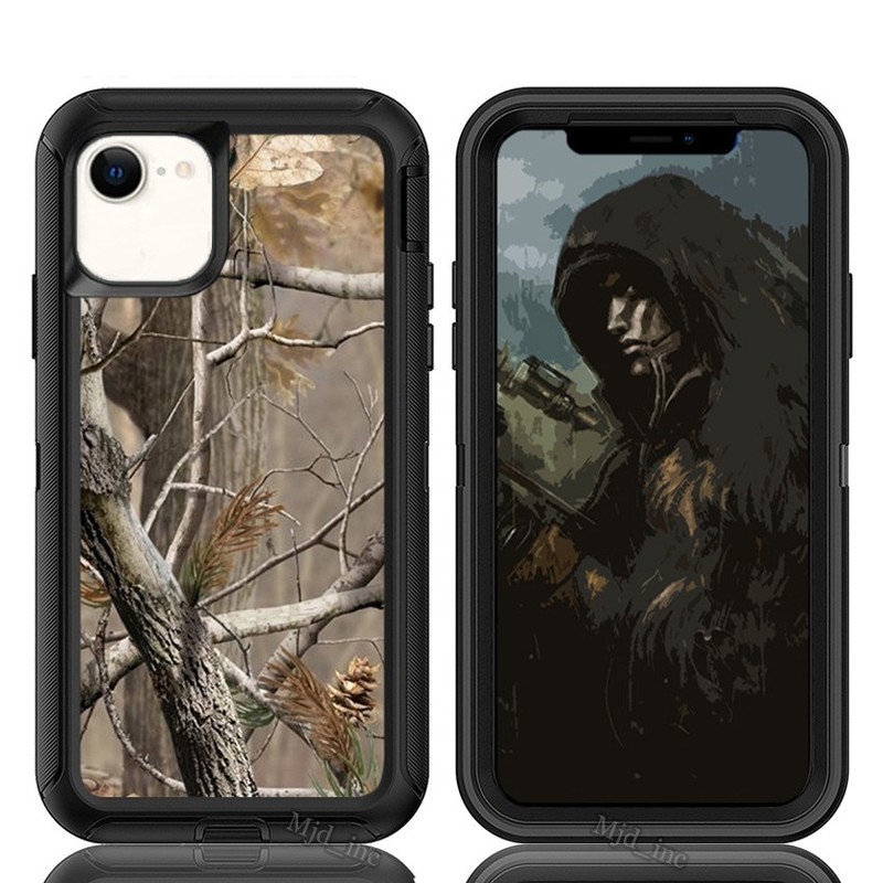 For iPhone 16e [Clip Fits Otterbox Defender] Holster Camo