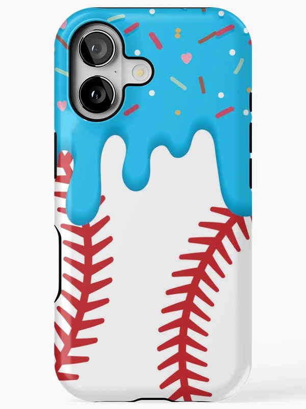 Baseball Ice Cream Drip Phone Case Shockproof iPhone 11-17 Summer Sports Case