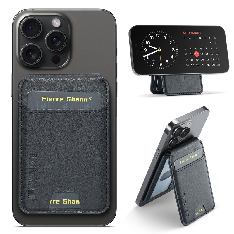 Universal Wallet Stick-On Phone RFID Block Card Holder Kickstand Pouch
