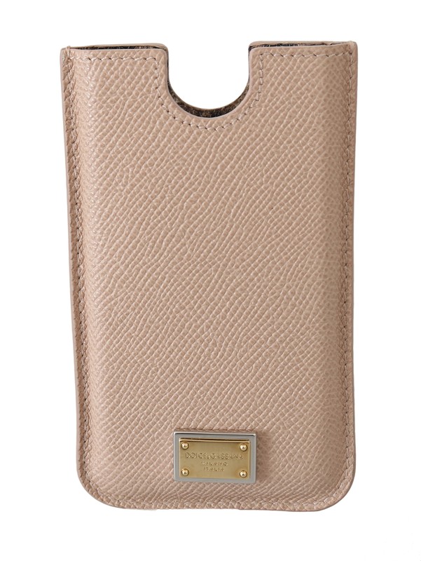 DOLCE & GABBANA Phone Case Cover Pink Leather Pouch DG Logo Universal RRP $250