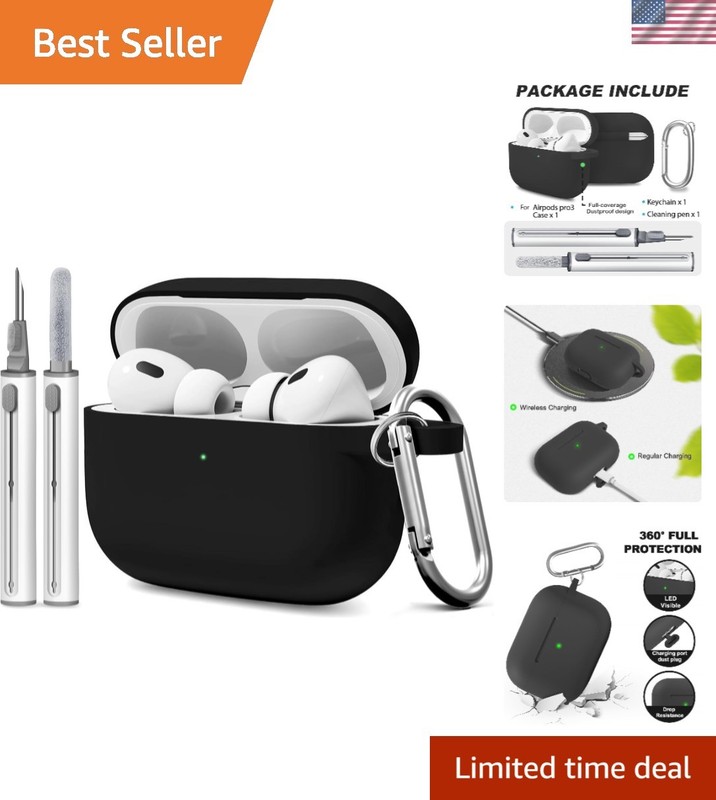 Complete AirPods Pro 3 Protection: Soft Silicone Case and Cleaning Accessories