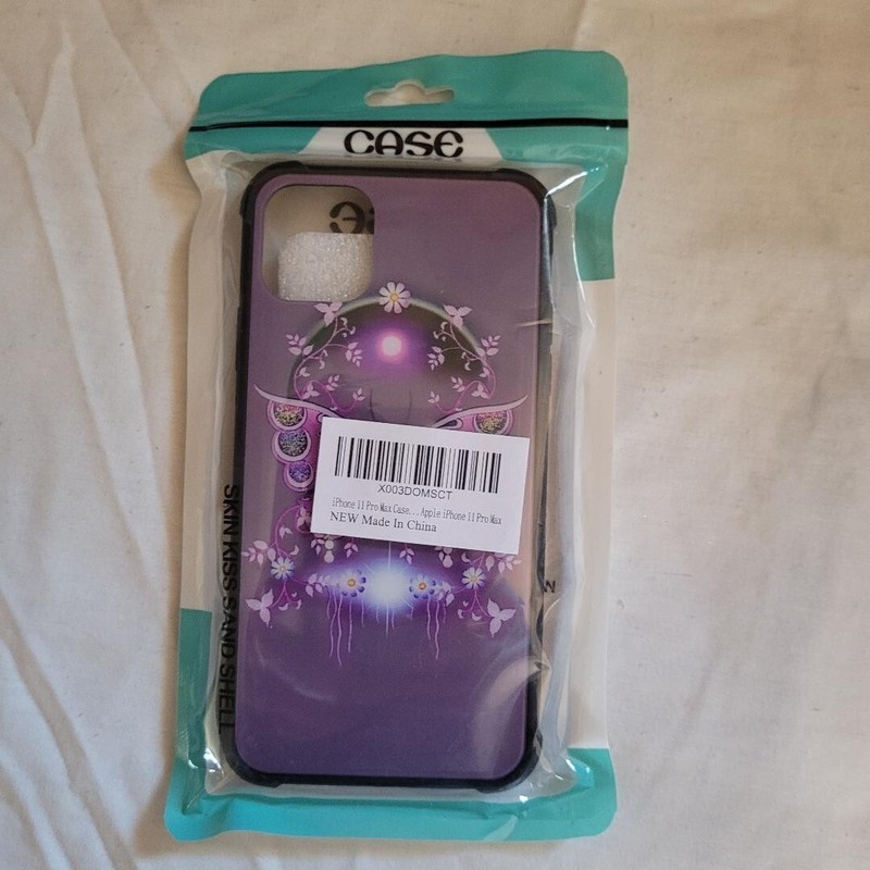 Iphone 11 ProMax Case Purple Butterfly Shockproof Anti-Scratch Hard PC Back Case