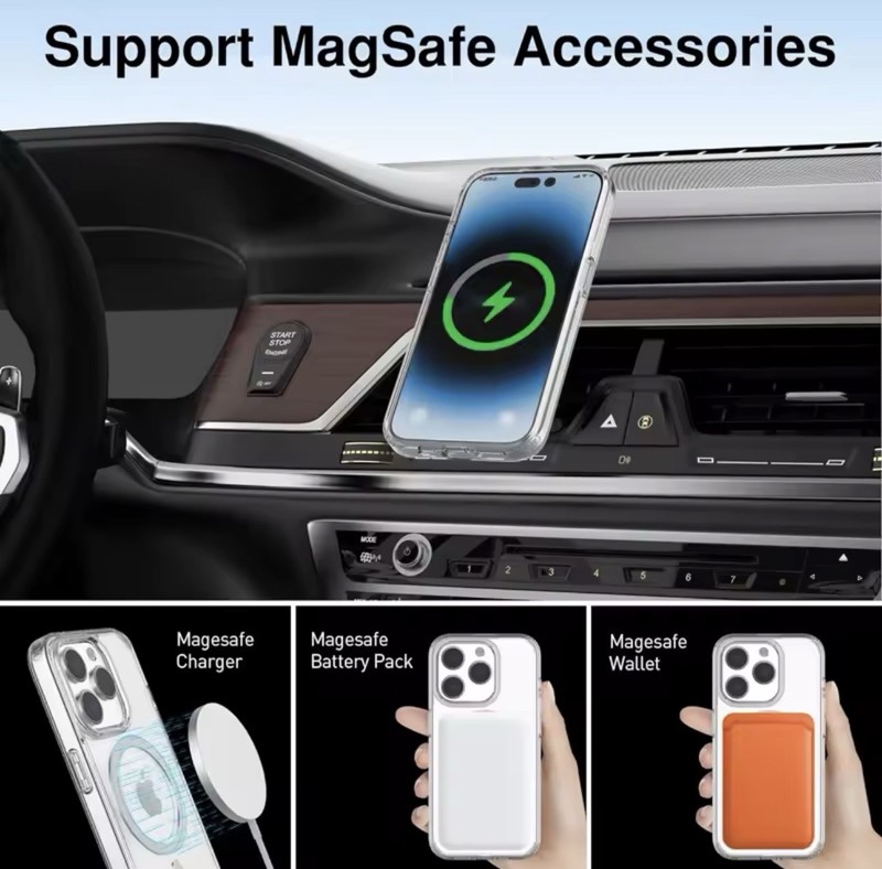 Magnetic Clear Case for iPhone 17 16 15 14 13 12 11 Pro Max Plus MagSafe Cover gallery