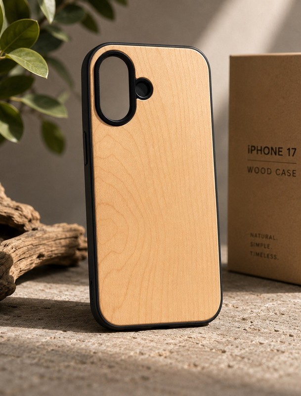 NEW Apple iPhone 17 Magnetic Case Natural Wood Durable Impact Resistant.