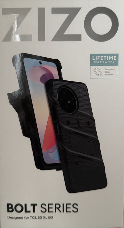 Zizo Bolt Series Rugged Case for TCL 50 XL 5G Black Kickstand