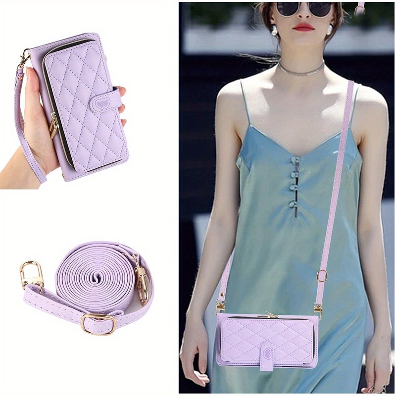 PU Leather Plaid Purses Flip Wallet Case for iphone 11 12 13 14 15 16 Pro Max gallery