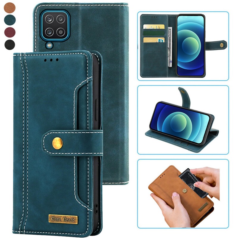 For Samsung Galaxy A12 Notebook Style Card Case,Leather Magnetic Flip Phone Case gallery