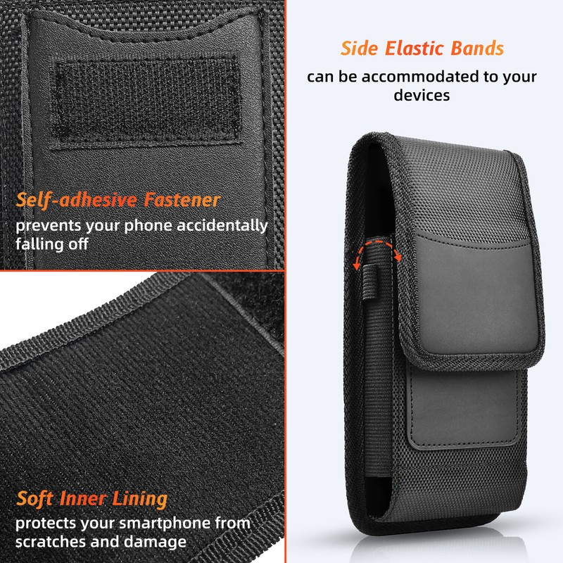 Vertical Cell Phone Holster Pouch Wallet Case With Belt Clip For iPhone Samsung gallery