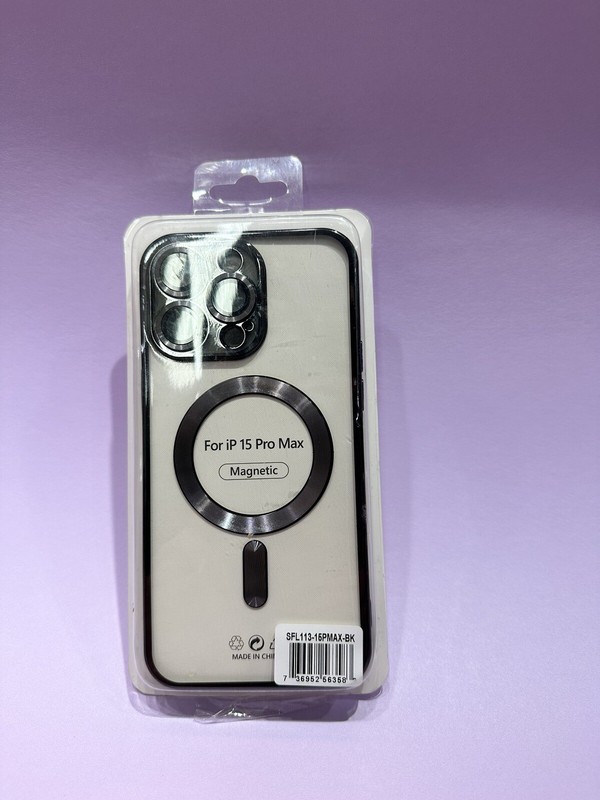 iPhone 15 Pro Max Clear Case with Camera Protector with Red, Blue, & Black Rim
