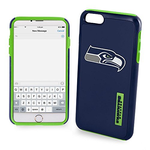 FOCO NFL Seattle Seahawks Dual Hybrid Case for iPhone 8+, 7+, 6S+, 6+ (5.5″)