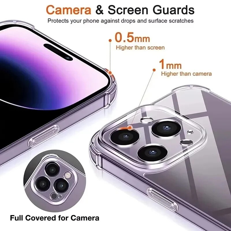 For iPhone 17 16 15 14 13 12 11 X Wholesale Bulk Shockproof Clear Case Cover Lot gallery