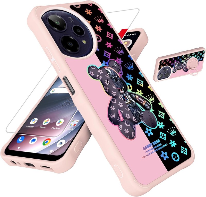 AT&T Verge 2 Case with Tempered Glass Protector Colorful Reflect Light