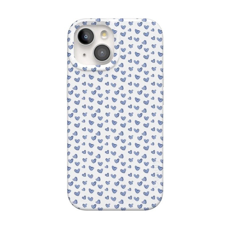 Casely iPhone 15/15 PlusCase MagSafe “Lovebug” white with blue hearts