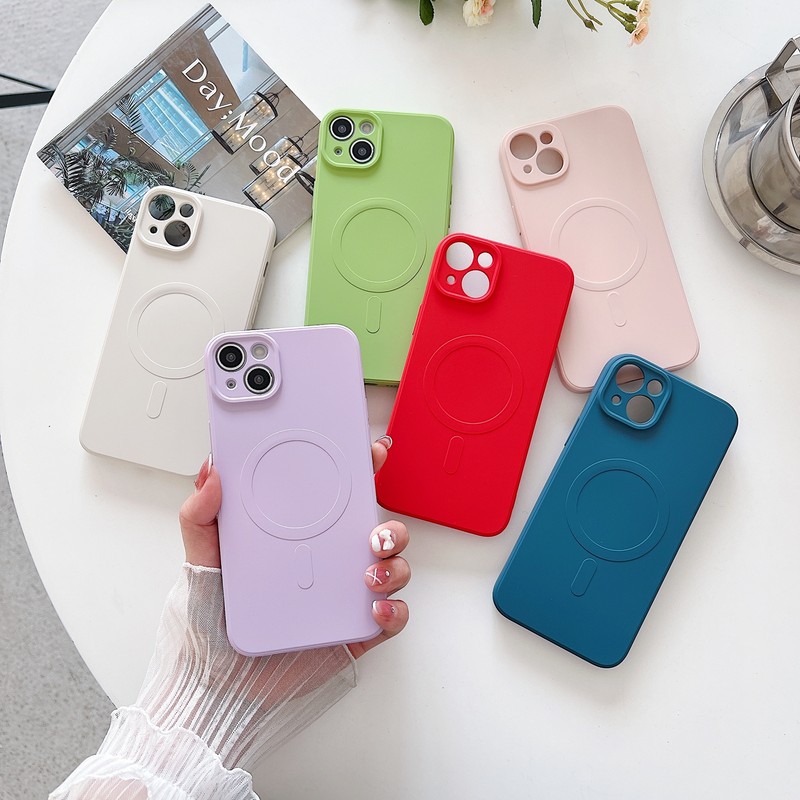 For iPhone 15 14 13 12 11 Pro XS Max Mag safe Soft Silicone Case Hybrid Cover gallery