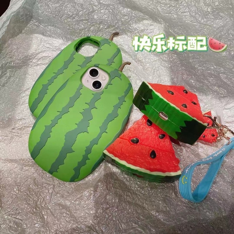 3D Summer Watermelon Silicone Cover Case For Apple iPhone 12 13 14 15 Pro Max 11 gallery