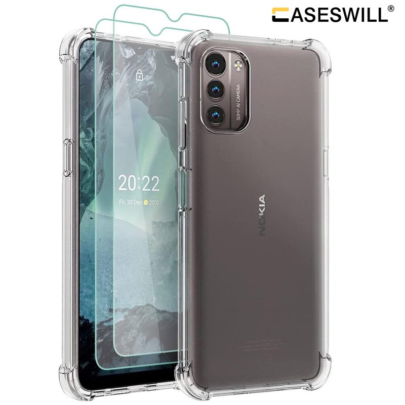 For Nokia XR21 C300 C210 G400 G42 5G Clear Shockproof TPU Case+Screen Protector
