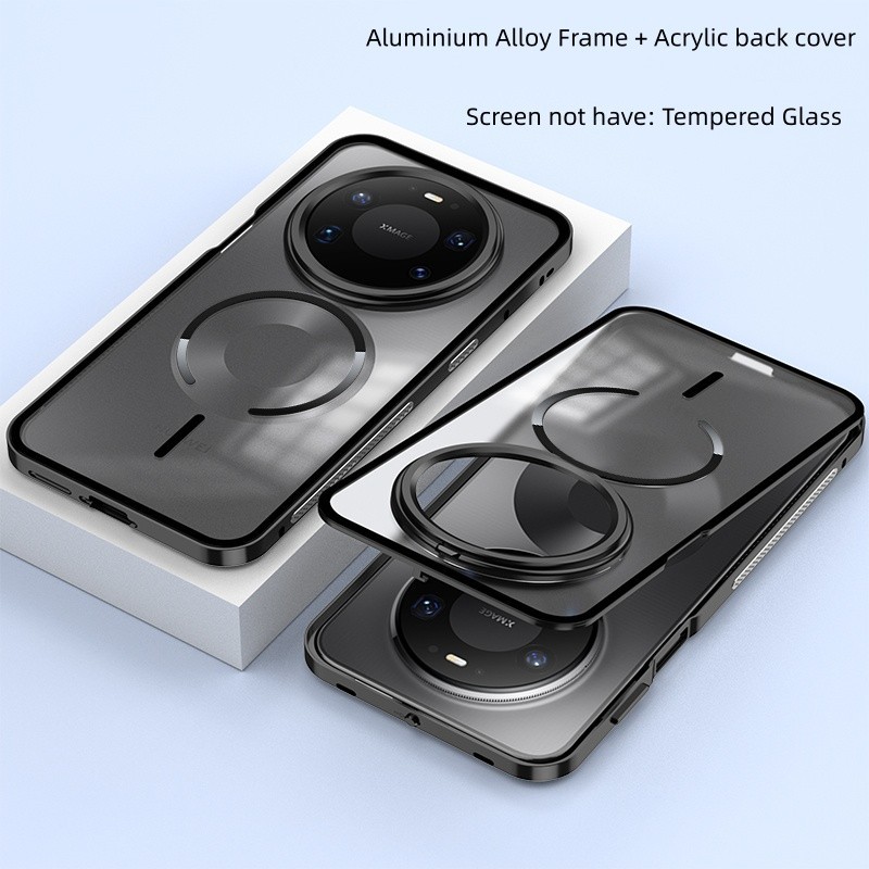 Magneitc Metal Frame Bumper + Acrylic Back Case For Huawei Mate 80 Pro Max 80 RS