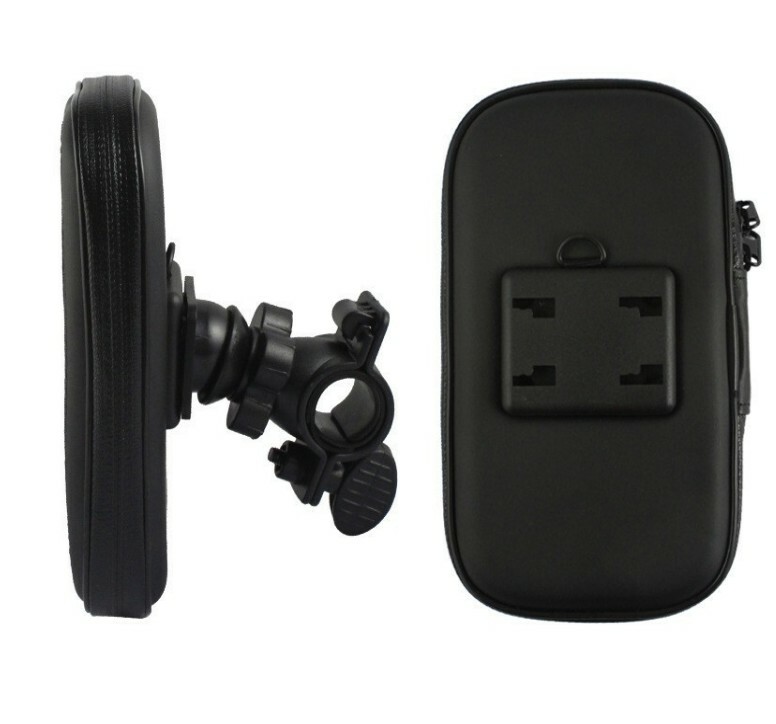 For Large Phones - Bicycle Motorcycle Black Case Bag w/ Handlebar Mount Holder gallery