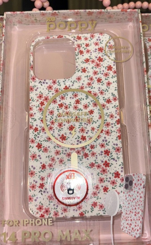 NEW Xo Poppy MagSafe iPhone Case – Pink Flowers Slim Cover for 13/12/14 Pro Max