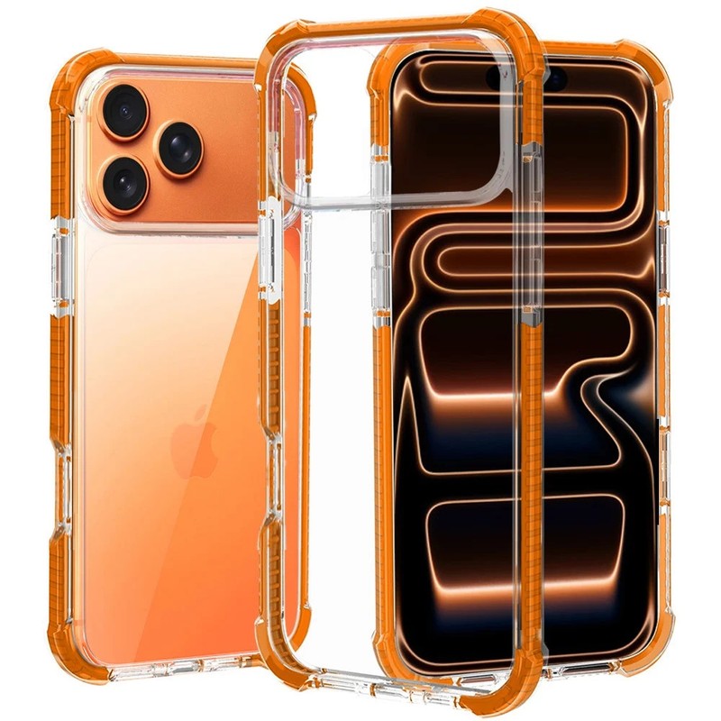 For iPhone 17 PRO Case Acrylic Tough 2.5mm Transparent Cover + Tempered Glass