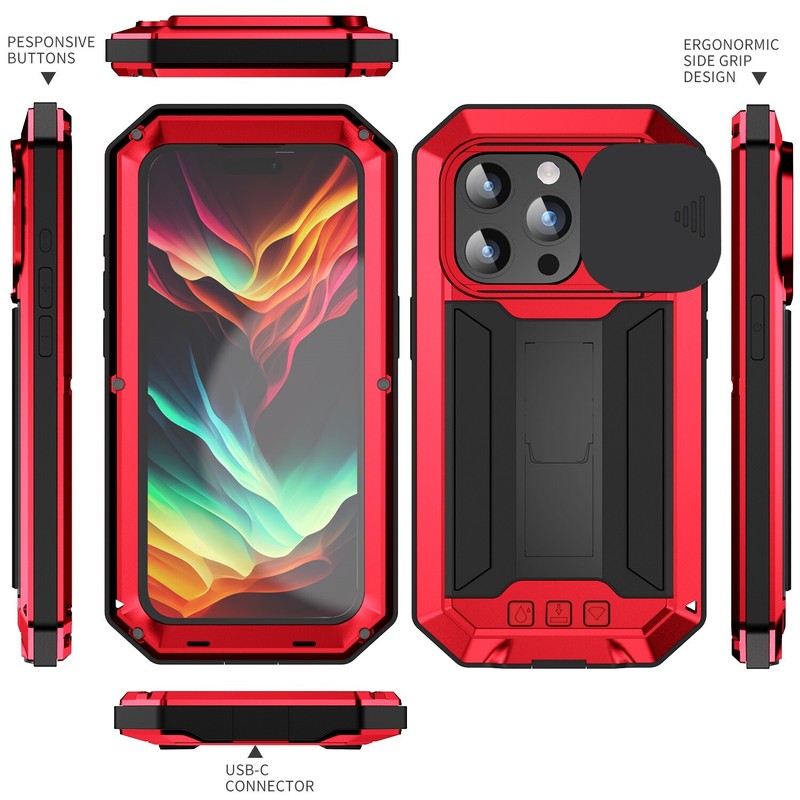 Case Built-in Screen Film Stand Slide Camera Cover For iPhone 16 ProMax/16e 2025 gallery