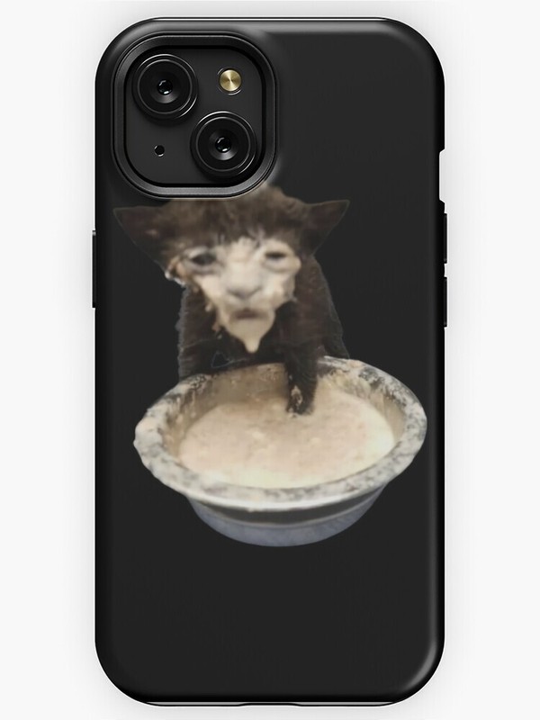 NEW! Milk Face Cat Meme Tough Phone Case For iPhone
