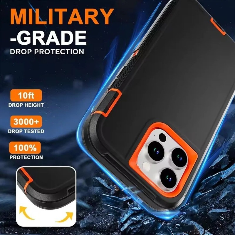 3 in 1 Heavy Duty Shockproof Armor Case Cover For iPhone 11-17 Pro Max Plus gallery