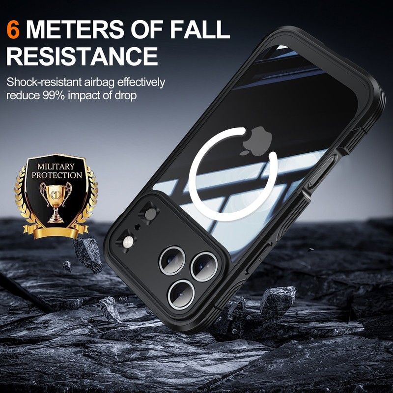 360 Shockproof Magnetic Bumper Case Screen Protector For iPhone 17 16 15 Pro Max gallery