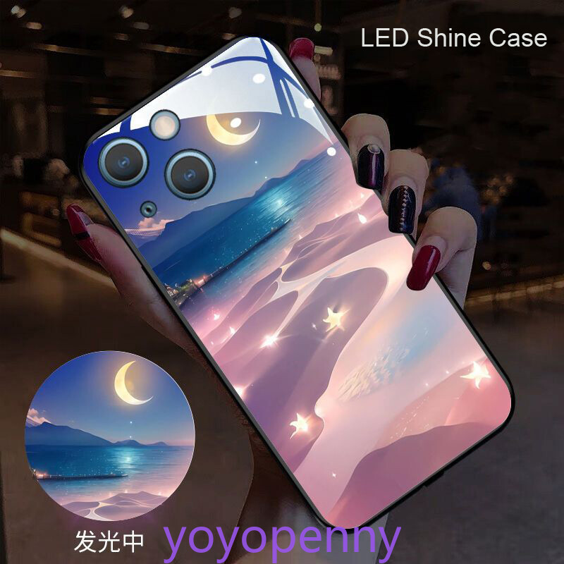 Glowing Beach LED Light up Phone Case Cover for Samsung Galaxy S24 Ultra S23 22