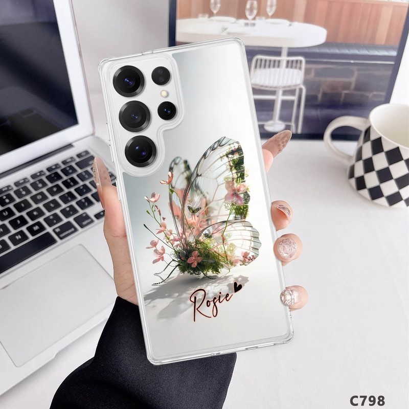 Customized Cover For Samsung Galaxy S24 S25 FE S26 Plus Butterfly Magnetic Case