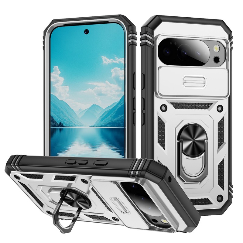 Magnetic Ring Stand Hybrid PC Back Hard Case For Google Pixel 10 Pro XL/9 Pro/8