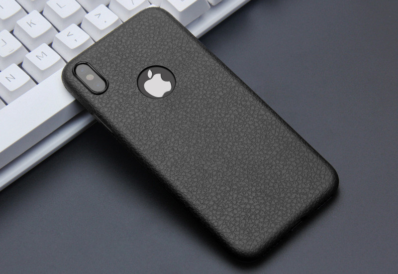 iPhone X 10 Case TPU Soft Shell Full Protection Business Leather Pattern