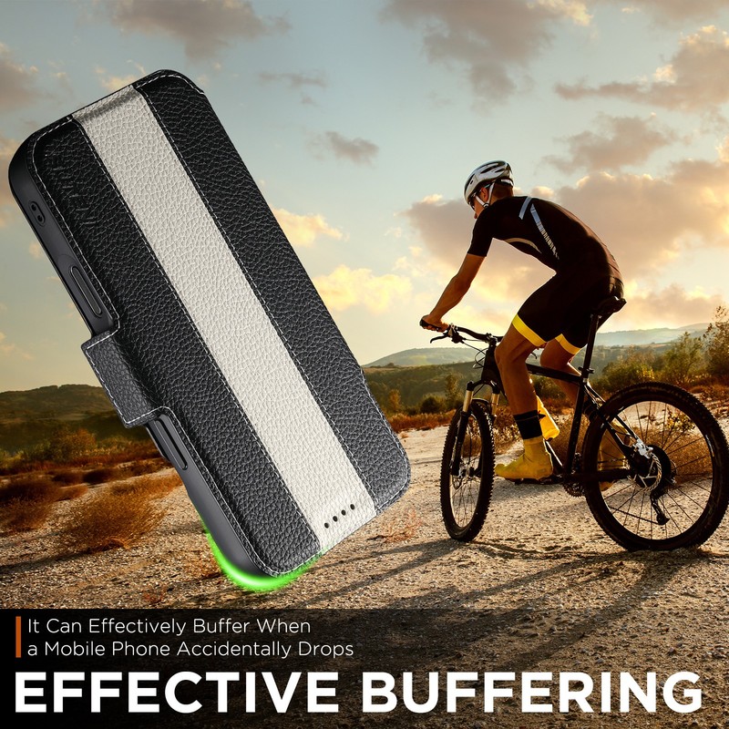For iPhone 17 Pro Max Air 16 15 14 13 Slim Magnetic Flip Stand PU Leather Case gallery
