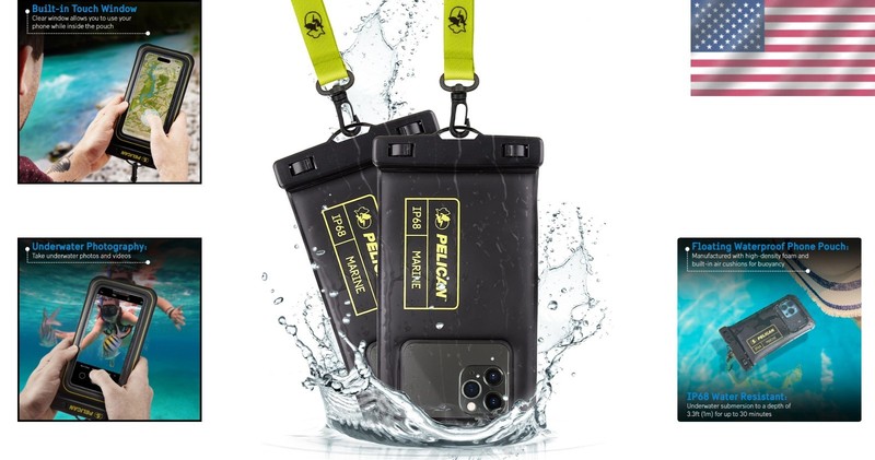 Floating Waterproof Phone Case - Certified & Touchscreen Friendly, 2-Pack gallery