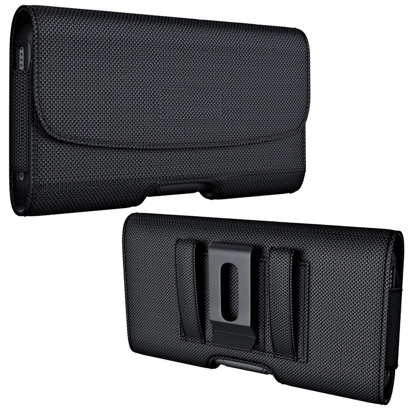 iPhone 17/16/15/14 Pro XR Nylon Cell Phone Belt Holder Holster Case w/Clip Pouch gallery