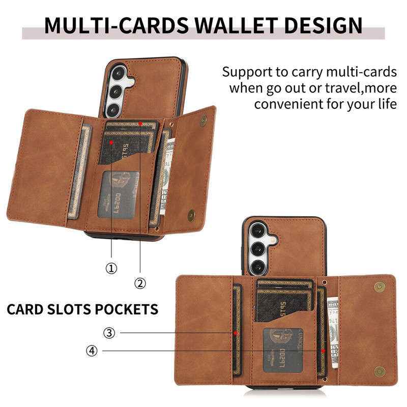 Shockproof Fashion Leather Wallet Case Cover For Samsung Galaxy A15 A25 A13 A42 gallery