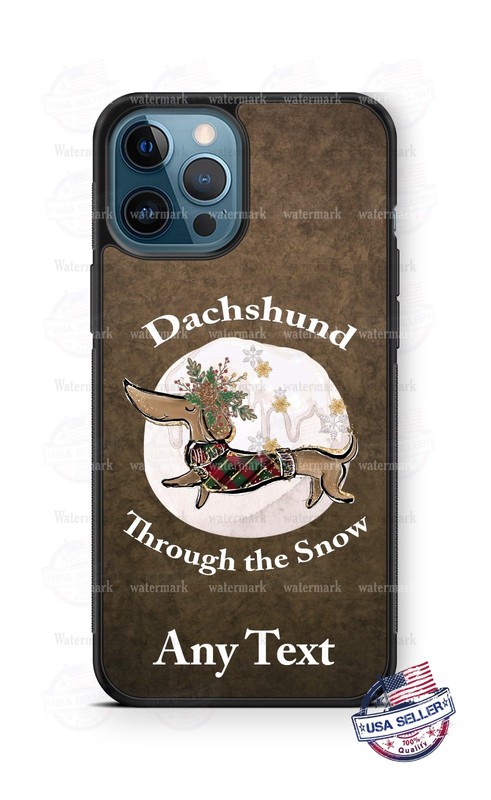 Dachshund Through the Snow Christmas Phone Case for iPhone 16 Samsung s25 Google