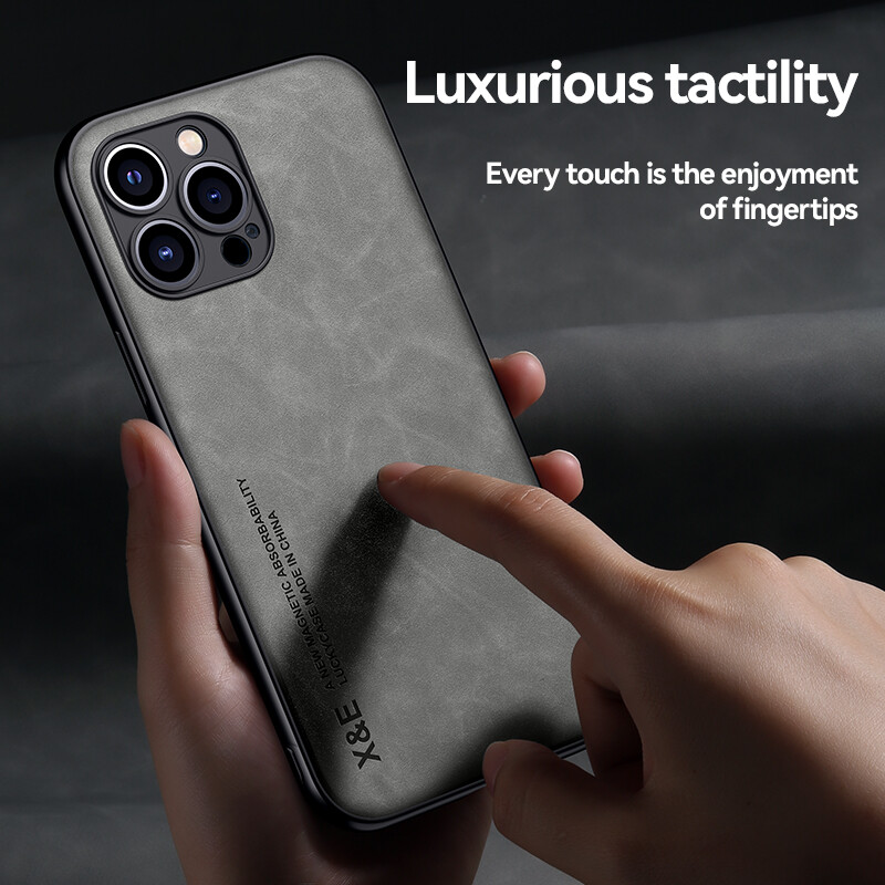 For iPhone 14 15 Pro Max 14 13 12 11 Shockproof Rubber Magnetic Leather Case gallery